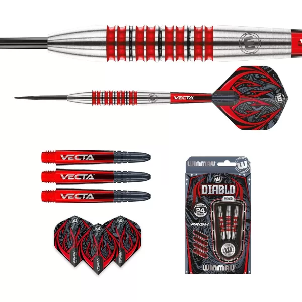 Diablo 90% Professional Tungsten Darts Set with Flights and Stems  Steel tip &amp; Soft tip