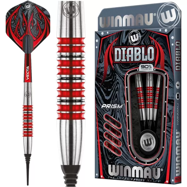 Diablo 90% Professional Tungsten Darts Set with Flights and Stems  Steel tip &amp; Soft tip