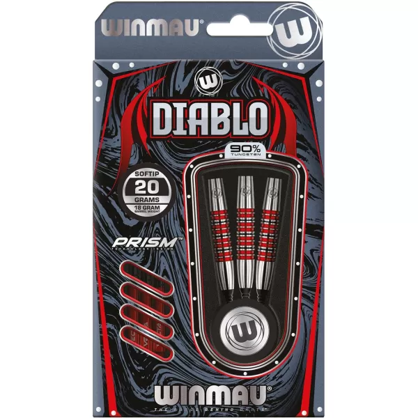 Diablo 90% Professional Tungsten Darts Set with Flights and Stems  Steel tip &amp; Soft tip