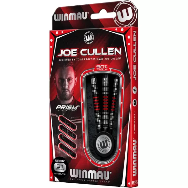 WINMAU Joe Cullen Special Edition Professional 90% Tungsten Darts Set with Flights and Stems 