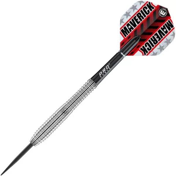 WINMAU Maverick 21-25 Gram Professional Steeltip Tungsten Darts Set with Flights and Stems 