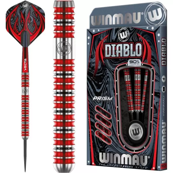 Diablo 90% Professional Tungsten Darts Set with Flights and Stems  Steel tip &amp; Soft tip