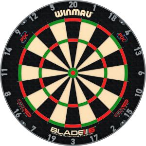 imageWINMAU Darts Blade 6 Triple Core Carbon Professional PDC Dartboard with Official Tournament Specifications  Endorsed by The PDC