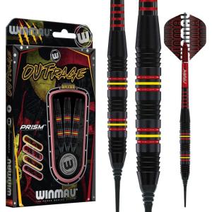 imageWINMAU Outrage 2023 gram Brass Darts Set with Prism Flights and Shafts Stems2 Line Soft Tip