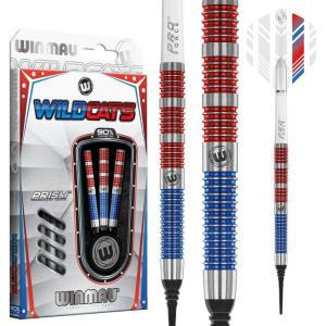 imageWINMAU Wildcats 90 Tungsten Darts Set with Flights and Stems Shafts  Prism Technology  Match WeighedSoft Tip