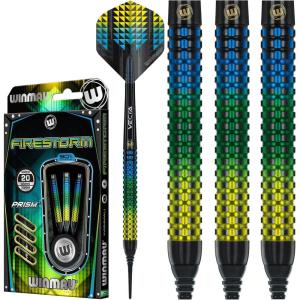 imageWinmau Firestorm 18 gram Softip Tungsten Darts Set with Flights and Stems Shafts