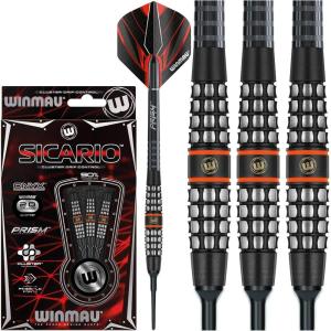 imageWinmau Sicario 20g Tungsten Soft Tip Darts Set with Prism Flights and Shafts Stems