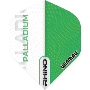 imageWinmau Rhino Palladium Green and White Extra Thick Dart Flights  1 Set per Pack 3 Flights in Total