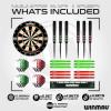 imageWinmau Darts  Masters Pro Premium Bristle Dartboard Set  Includes Dart Board Darts Flights Shafts and Oche Strip  Professional Steel Tip Darts ampamp Dart Board for AdultsDartboard