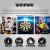 imageWinmau Darts  Masters Pro Premium Bristle Dartboard Set  Includes Dart Board Darts Flights Shafts and Oche Strip  Professional Steel Tip Darts ampamp Dart Board for AdultsDartboard and Cabinet