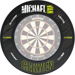 imageWINMAU Printed Design Dartboard Surround  Multiple Designs to Suite Your OcheBlack