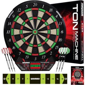imageWinmau Ton Machine Electronic Dart Board  Soft Tip Dartboard for Adults Dart Board Set with 90 Games ampamp Digital Scoreboard for 8 Players  2 Sets of Soft Tip Darts Throwing Line ampamp Plastic Tips