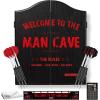 imageWinmau Man Cave Dartboard Game Set with Dartboard Dart Cabinet Arrows and Throwing Line