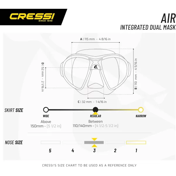 Cressi Scuba Diving Masks with Inclined Tear Drop Lenses for More Downward Visibility , Air and Eyes Evolution: Made in Italy