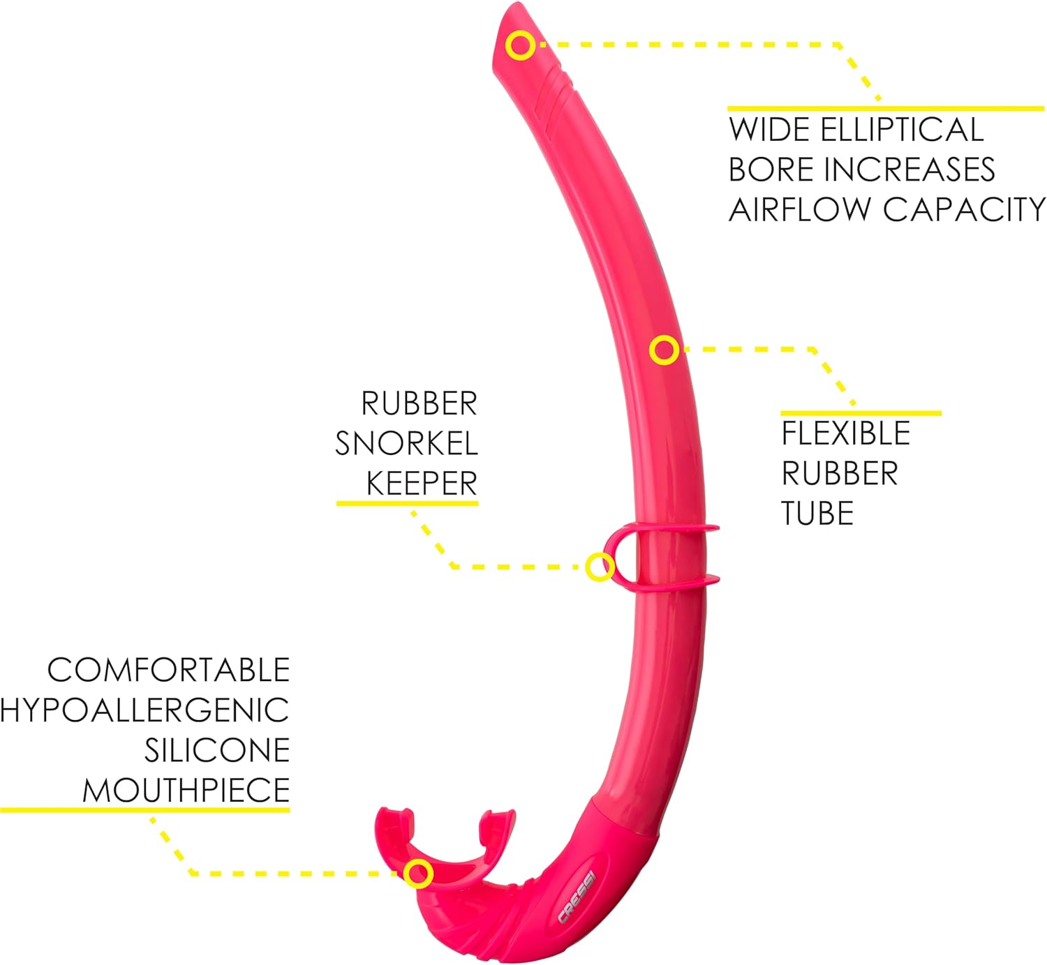 Corsica, Flexible Rubber Snorkel for Scuba Diving, Freediving and Spearfishing - Solid and Camouflage colors | made in Italy