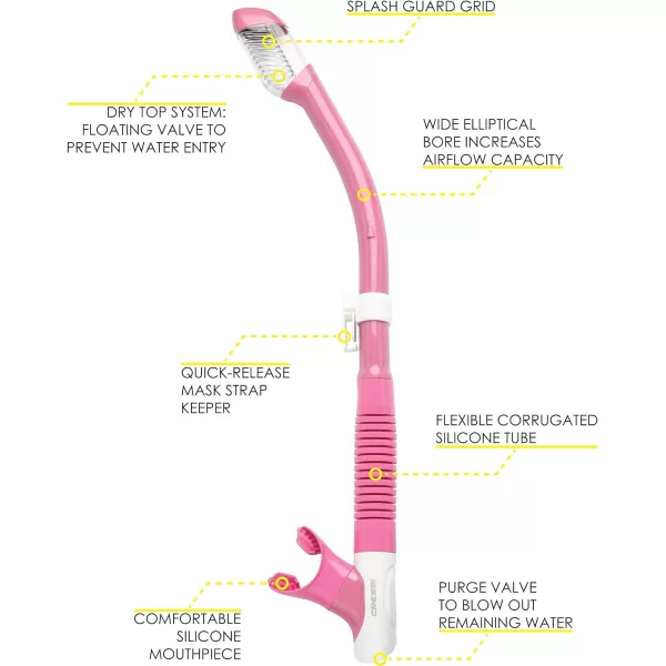 Adult Snorkeling Kit: Mask + Dry Snorkel, Dual Lens Mask Made of Soft Silicone: Perfect Seal, Ranger &amp; Tao Dry: Designed in Italy