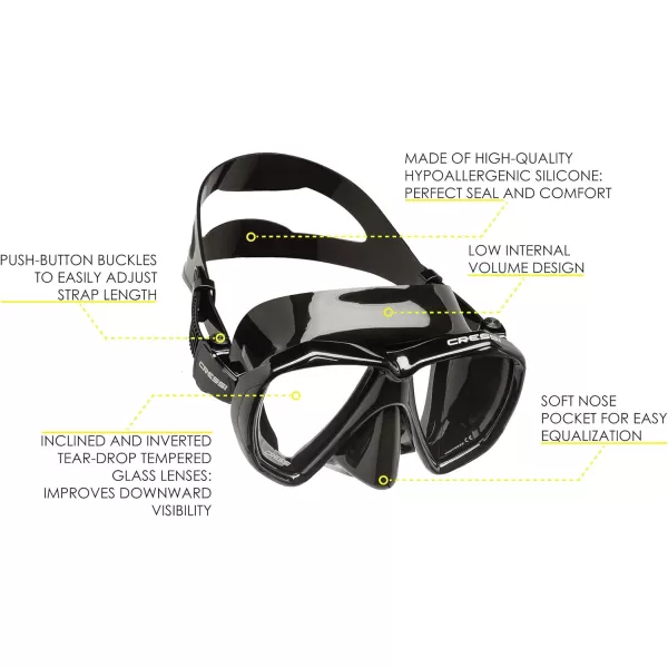 Adult Snorkeling Kit: Mask + Dry Snorkel, Dual Lens Mask Made of Soft Silicone: Perfect Seal, Ranger &amp; Tao Dry: Designed in Italy