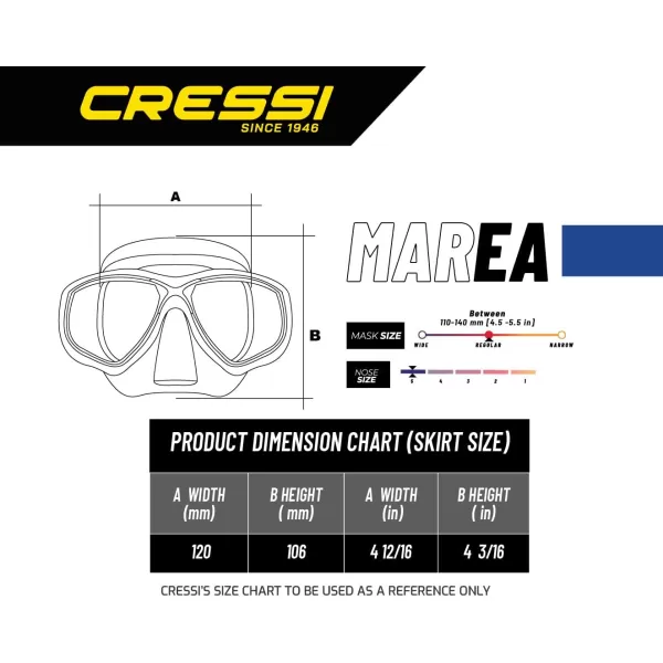 Cressi Adult Small Inner Volume Mask for Scuba, Snorkeling - Marea: Made in Italy