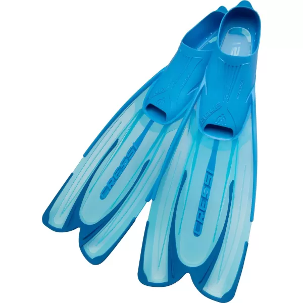 Cressi Adult Snorkeling Fins with Self-Adjustable Comfortable Full Foot Pocket | Perfect for Traveling | Agua: made in Italy