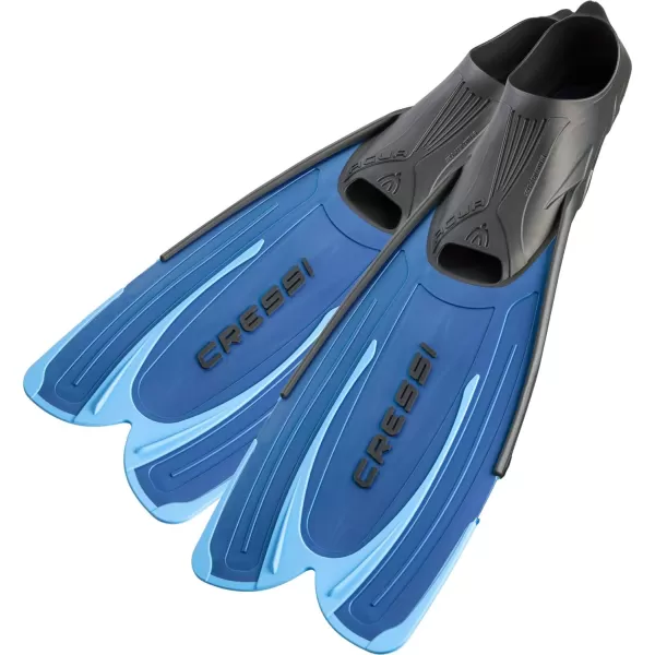 Cressi Adult Snorkeling Fins with Self-Adjustable Comfortable Full Foot Pocket | Perfect for Traveling | Agua: made in Italy
