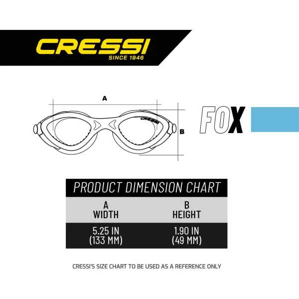 Cressi Adult Swimming Goggles with Flat Lenses for Natural Vision - Soft Silicone - Fox: made in Italy