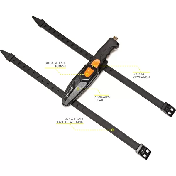 Cressi Borg, Long Blade Knife for Diving and Spearfishing Knife - Pointed &amp; Blunt Tip