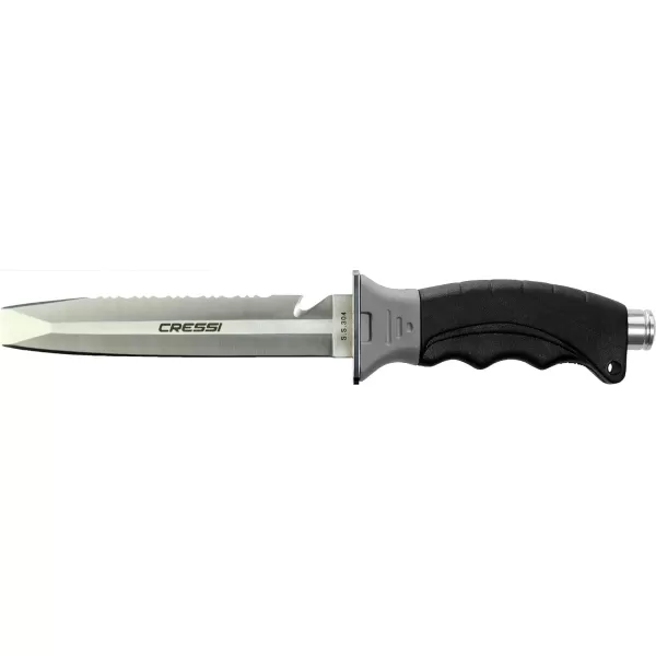 Cressi Borg, Long Blade Knife for Diving and Spearfishing Knife - Pointed &amp; Blunt Tip