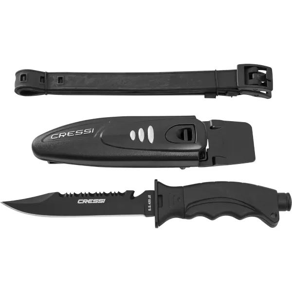 Cressi Borg, Long Blade Knife for Diving and Spearfishing Knife - Pointed &amp; Blunt Tip