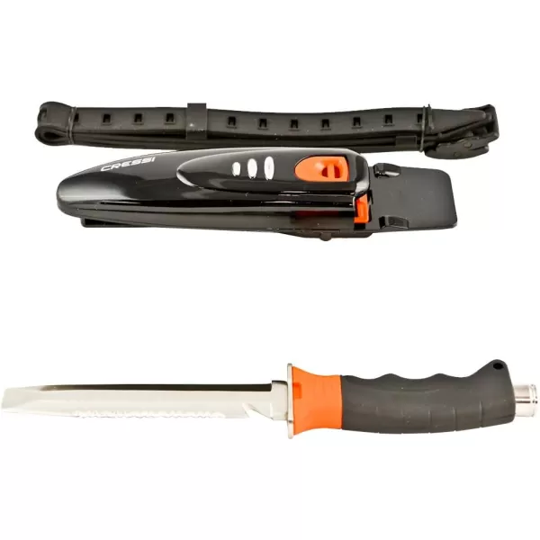 Cressi Borg, Long Blade Knife for Diving and Spearfishing Knife - Pointed &amp; Blunt Tip