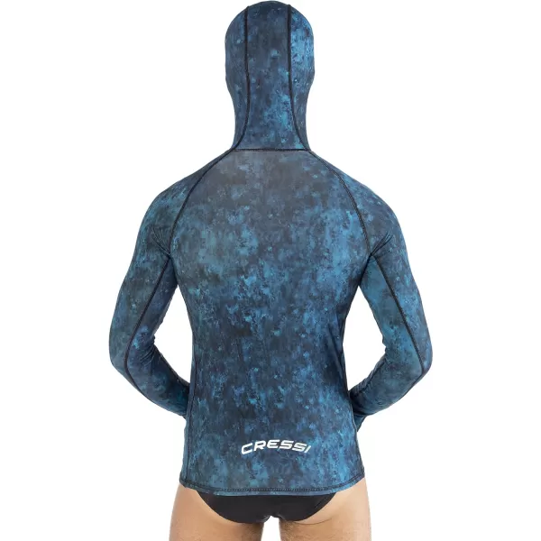 Cressi Camouflage Rash Guard for Scuba Diving Videomakers and Spearfishing - Hooded and Crew-Neck- get the Hunter equipment