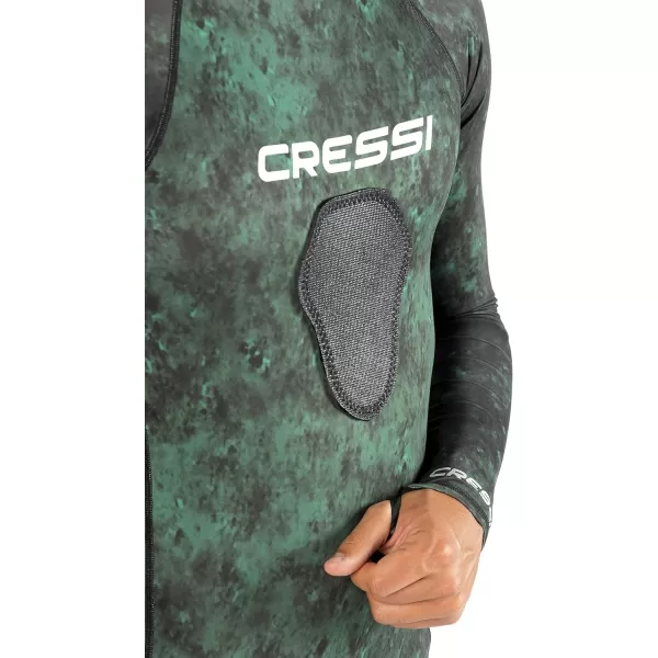 Cressi Camouflage Rash Guard for Scuba Diving Videomakers and Spearfishing - Hooded and Crew-Neck- get the Hunter equipment