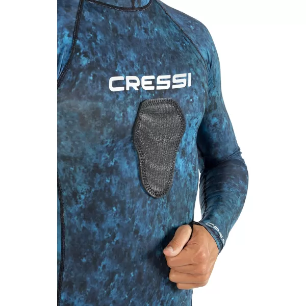 Cressi Camouflage Rash Guard for Scuba Diving Videomakers and Spearfishing - Hooded and Crew-Neck- get the Hunter equipment