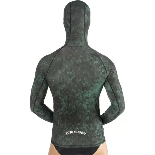 Cressi Camouflage Rash Guard for Scuba Diving Videomakers and Spearfishing - Hooded and Crew-Neck- get the Hunter equipment