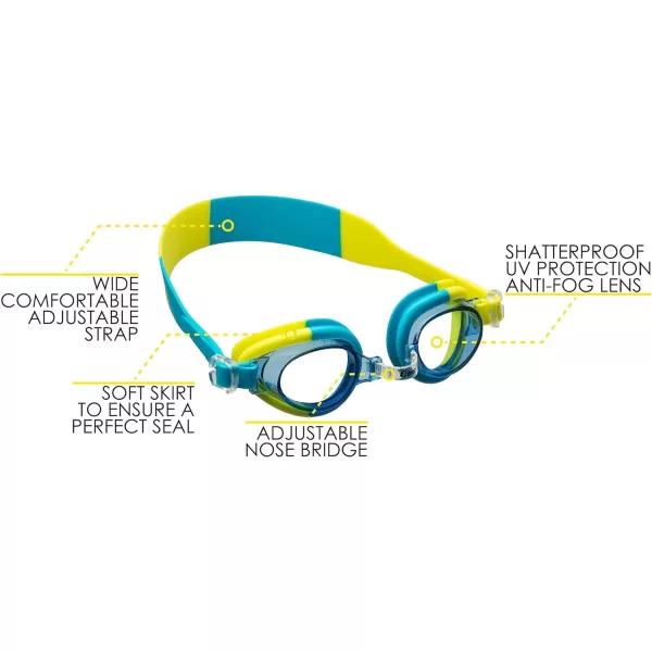 Cressi Colorful Kids Swim Goggles for Boys and Girls 4-8 Years Old - Dolphin 2.0, Starfish, and Seahorse: Designed in Italy