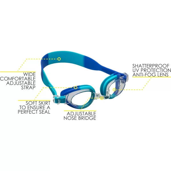 Cressi Colorful Kids Swim Goggles for Boys and Girls 4-8 Years Old - Dolphin 2.0, Starfish, and Seahorse: Designed in Italy