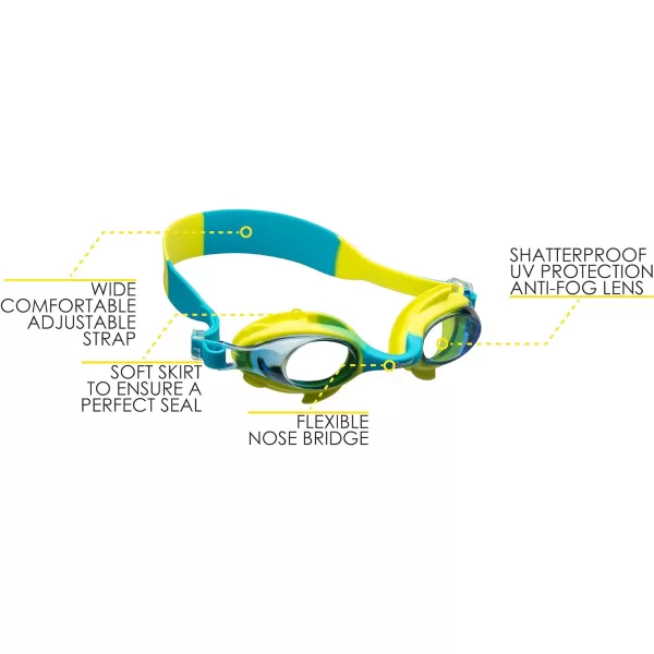 Cressi Colorful Kids Swim Goggles for Boys and Girls 4-8 Years Old - Dolphin 2.0, Starfish, and Seahorse: Designed in Italy