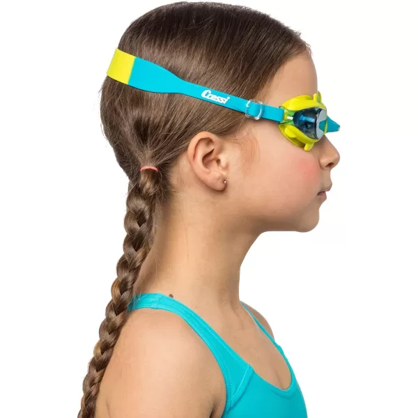 Cressi Colorful Kids Swim Goggles for Boys and Girls 4-8 Years Old - Dolphin 2.0, Starfish, and Seahorse: Designed in Italy