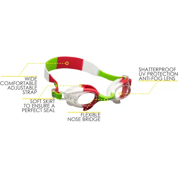 Cressi Colorful Kids Swim Goggles for Boys and Girls 4-8 Years Old - Dolphin 2.0, Starfish, and Seahorse: Designed in Italy