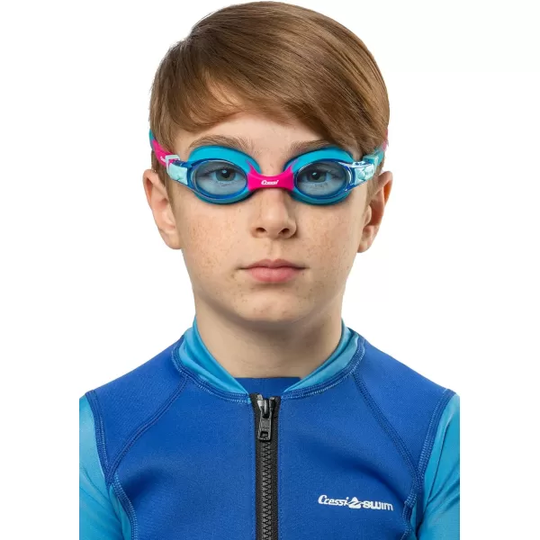 Cressi Colorful Kids Swim Goggles for Boys and Girls 4-8 Years Old - Dolphin 2.0, Starfish, and Seahorse: Designed in Italy