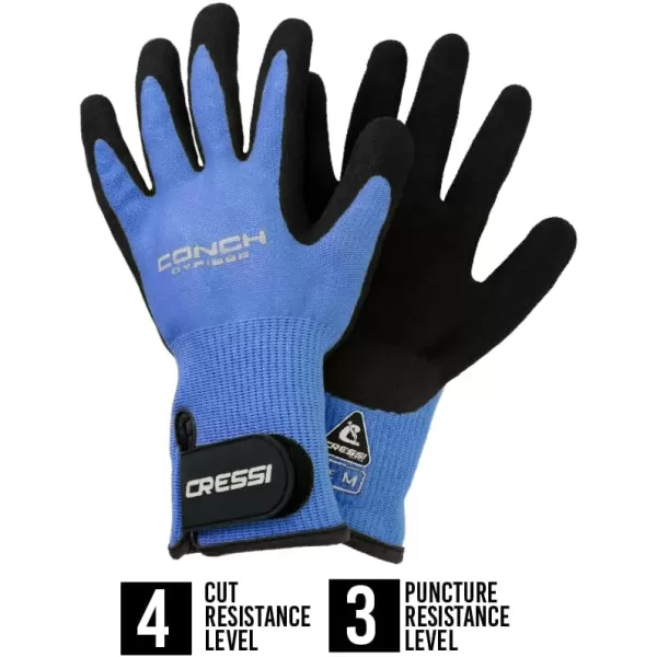 Cressi Conch Dyfiber Gloves - Protects Against Bumps and Scratches Without Losing Dexterity- Ideal for Spearfishing