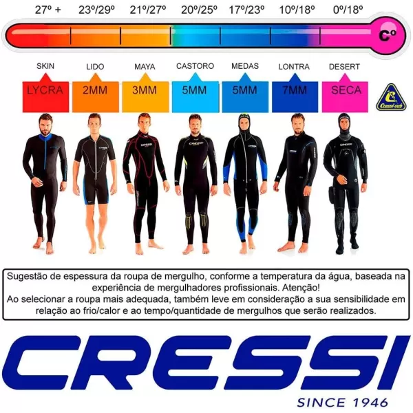 Cressi Full Diving Snorkeling Men's and Ladies' Wetsuit 2.5mm in Premium High Stretch Neoprene - Maya: Designed in Italy