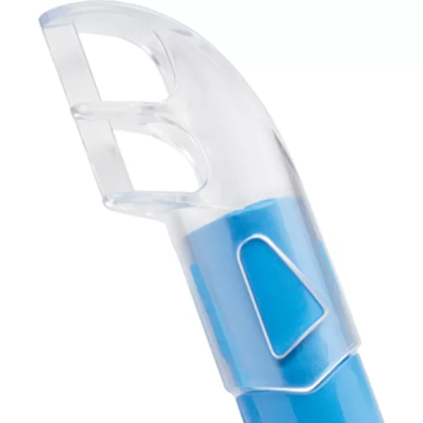 Cressi Kids Semi-Dry Snorkel - Splash-Guard on Top, Bottom Purge Valve, Silicone Mouthpiece, Quick-Release Keeper - Top: made in Italy