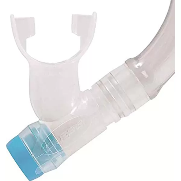 Cressi Kids Semi-Dry Snorkel - Splash-Guard on Top, Bottom Purge Valve, Silicone Mouthpiece, Quick-Release Keeper - Top: made in Italy
