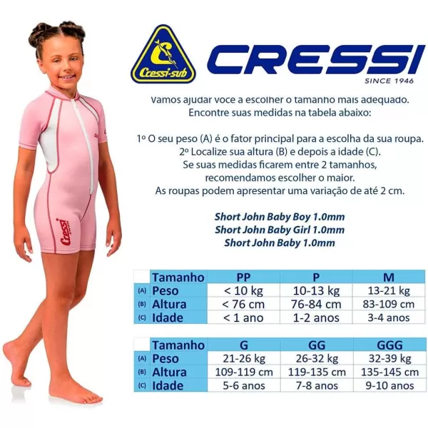 Cressi Kids Short Sleeve Swimsuit in Neoprene 1.5mm for Boys and Girls aged 2 to 10 year - Kids Swimsuit: designed in Italy