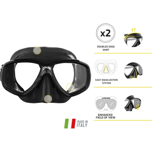 Cressi PERLA, Adult Small Inner Volume Silicone Mask for Scuba, Snorkeling - Cressi: Italian Quality Since 1946