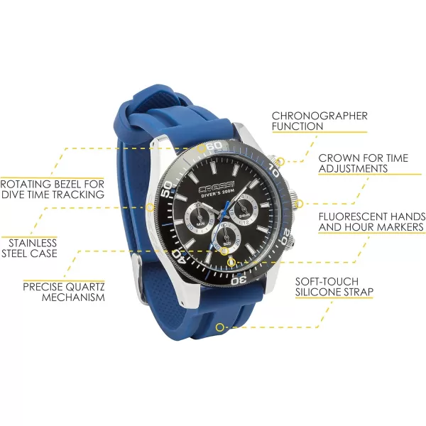 Cressi Professional Dive Watch, Water Resistant until 200 m , with Crystal Glass - Nereus: designed in Italy