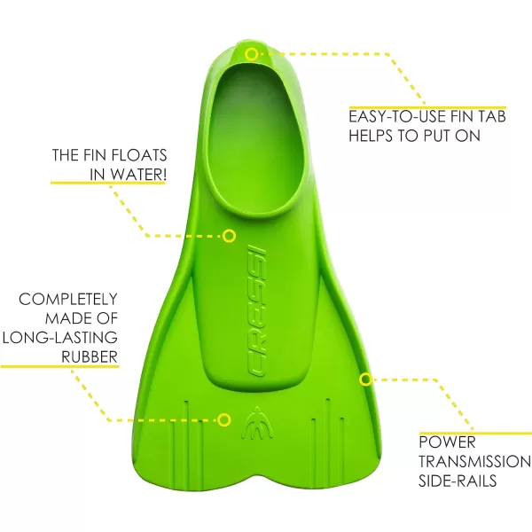 Cressi Short Floating Swim Fins to Learn to Swim - For Kids 1 Years Old and up - Mini Light: designed in Italy