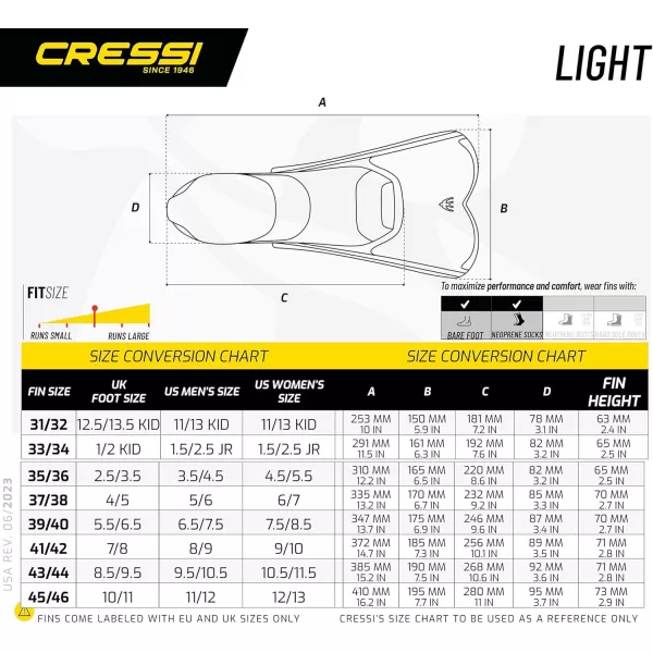 Cressi Short Full Foot Pocket Fins for Swimming or Training in the Pool and in the Sea - Light: made in Italy