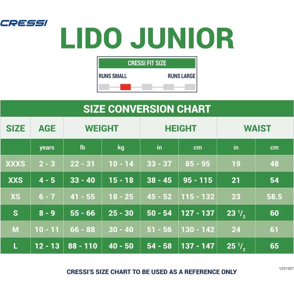 Cressi Short Kids, Boys &amp; Girls, Front-Zip Neoprene Wetsuit for All Water Sports | Lido Junior