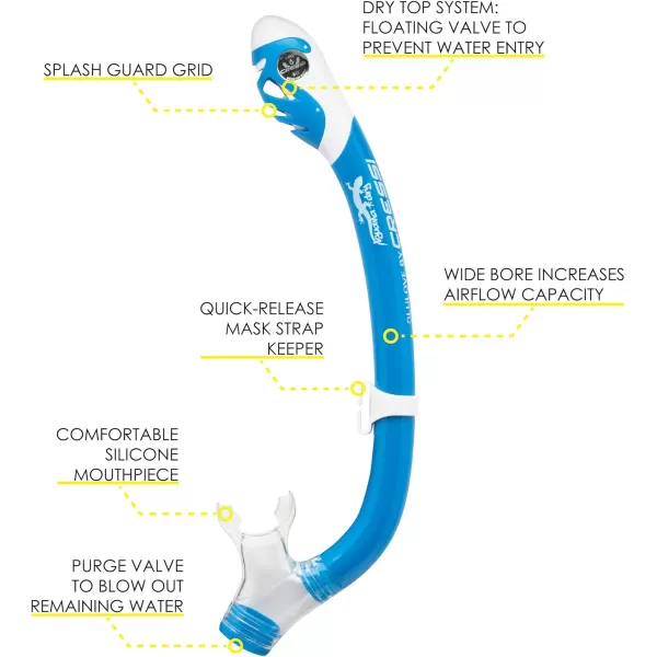 Cressi Snorkeling Silicone Set  for Kids aged 5 to 15 year old - Pegaso &amp; Iguana Dry: designed in Italy